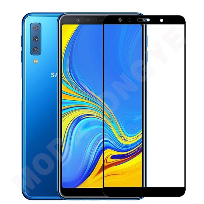 Samsung A7/A8/A6 2018 Pachet Husa Silicon Clara/Neagra + Folie Sticla