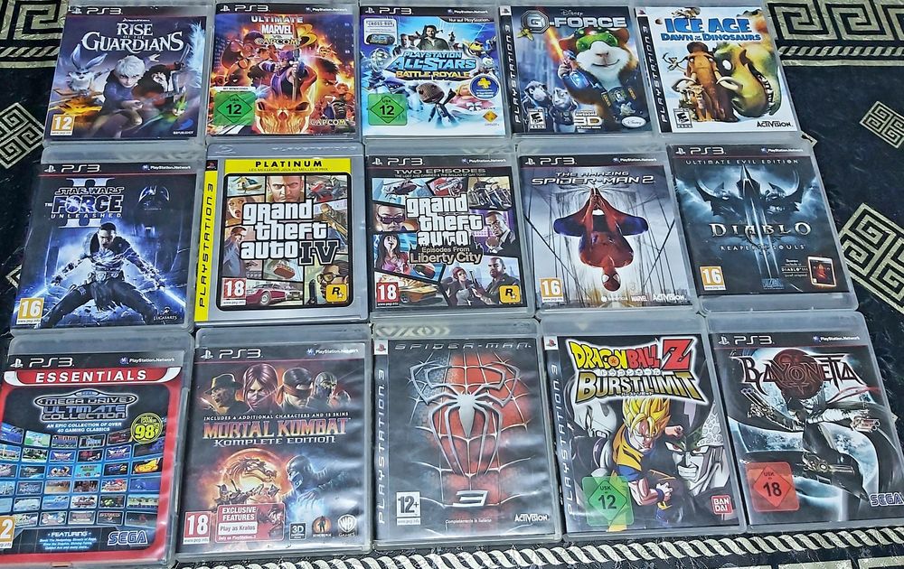 Sonic/Spiderman/Dragon B/M Kombat/Diablo/Ice Age/G Force Playstation 3