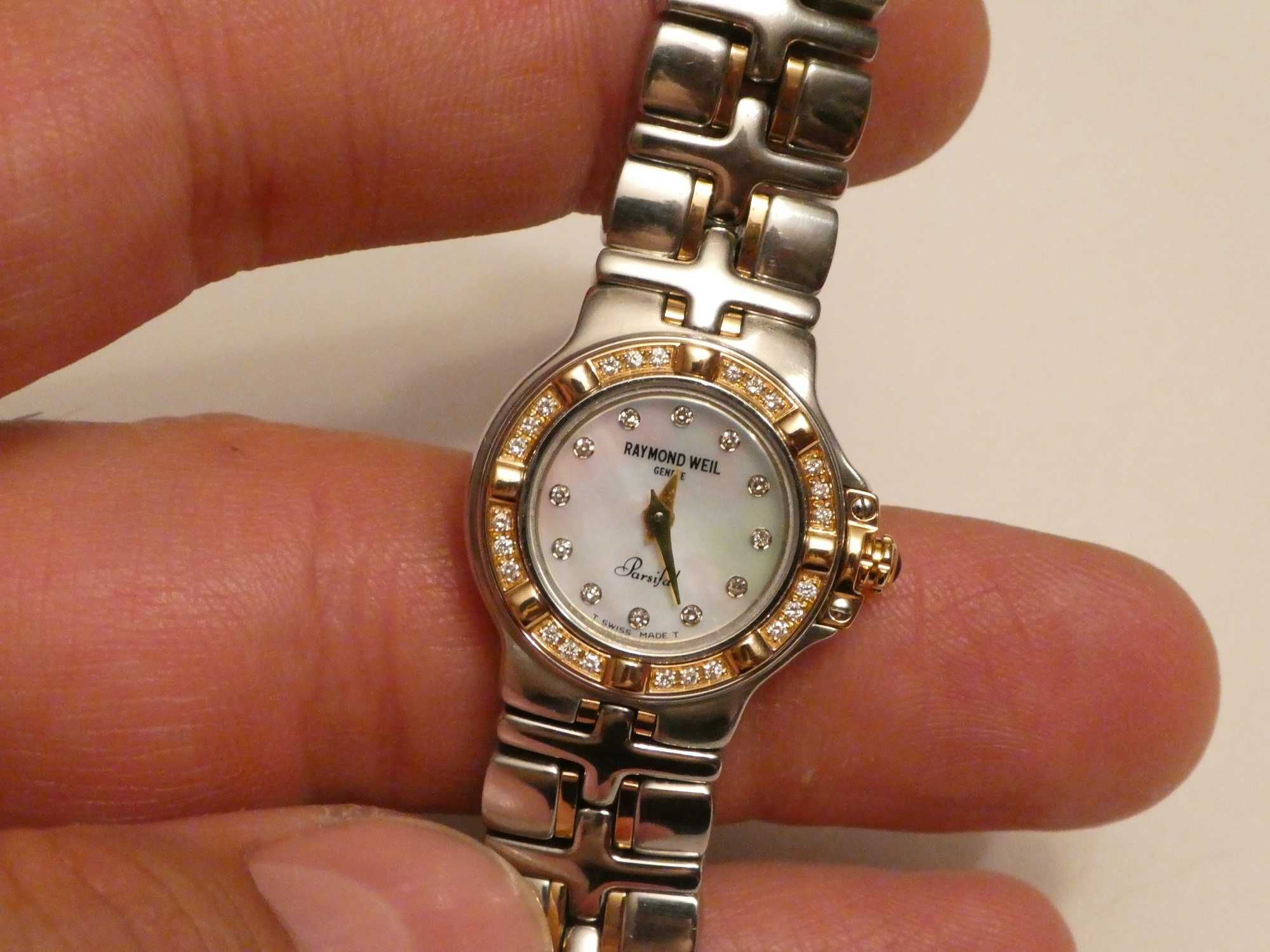 CEAS RAYMOND WEIL - PARSIFAL - 9690/1 - Aur/Otel + 36 Diamante -2,995$