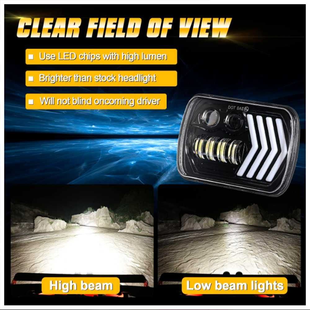 Комплект ляв и десен LED фар/лампа/халоген 5x7", 12V-24V