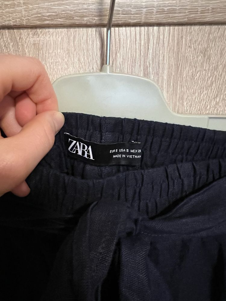 Дамски къси ленени панталони с Zara, с пайети H&M