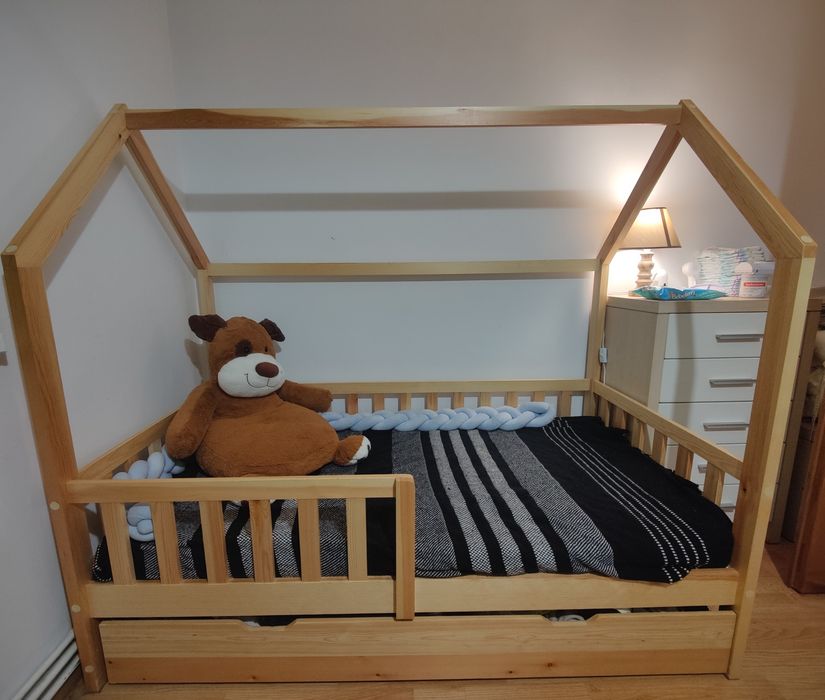 Pat copii 80×160 cu sertar și cadru