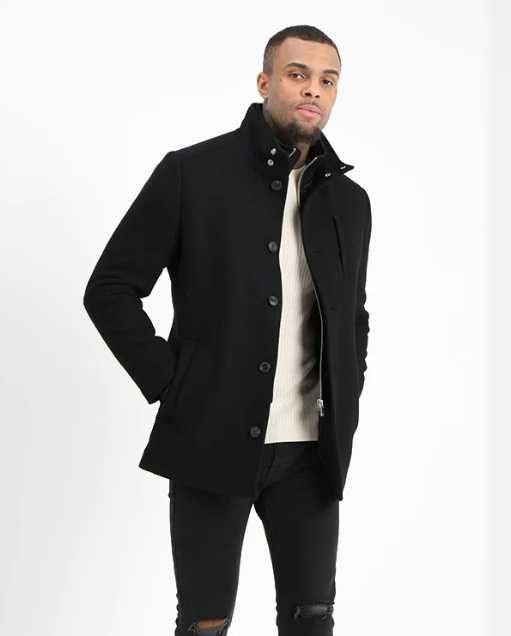 Palton casual 50 L premium Jack & Jones lana negru