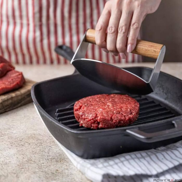 Presa din inox pentru carne de hamburger, diametru 14cm King Hoff