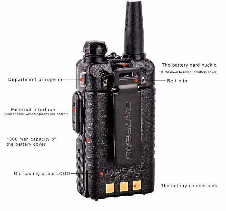 Set Walkie Talkie Baofeng UV5R, 8w, 10 km Original