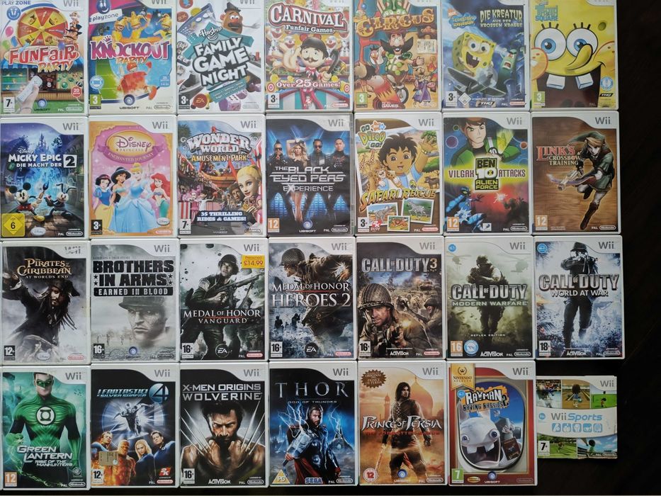 Wii Sport Disney Thor My Sims Driver Ben 10 Sponge Bob Wario Go Diego