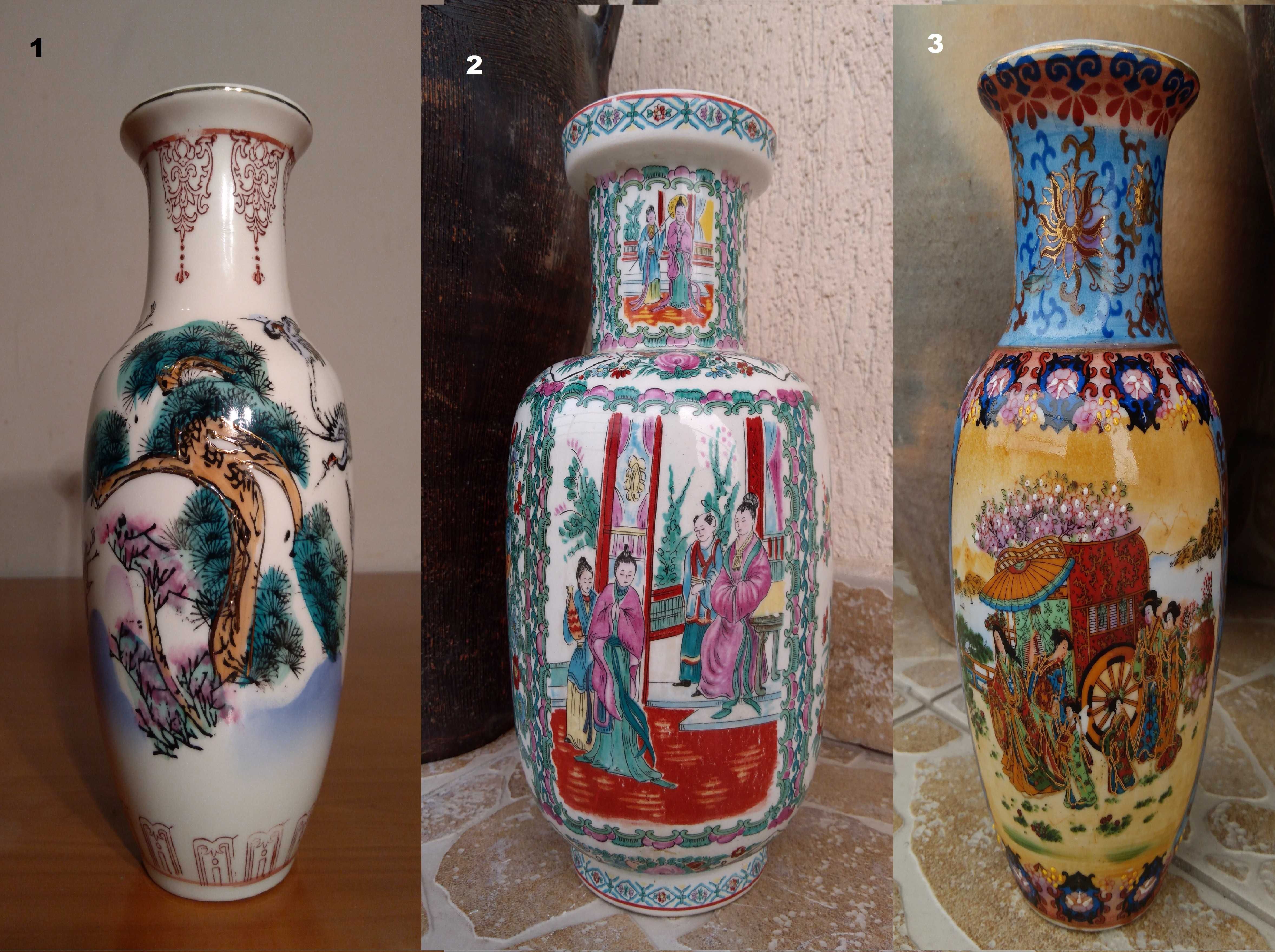 Vaze asiatice Feng shui pictate |Cocori si Pin| Famille Rose Mandarin