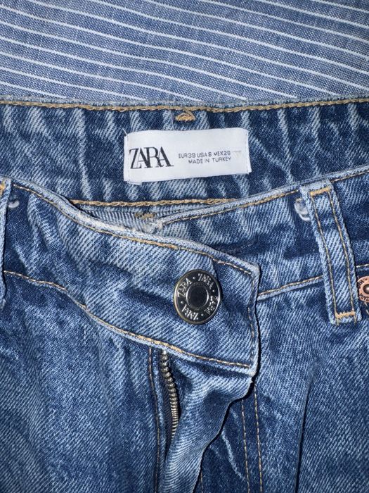 Дънки zara с висока талия и широк крачол