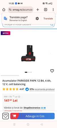 Vand Accumulator Parkside nu DeWalt