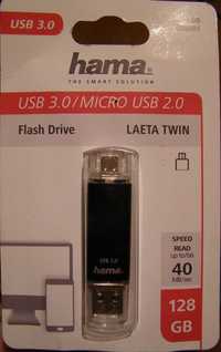 Stick USB OTG memorie flash Hama USB 3 microUSB 128 gb, nou sigilat