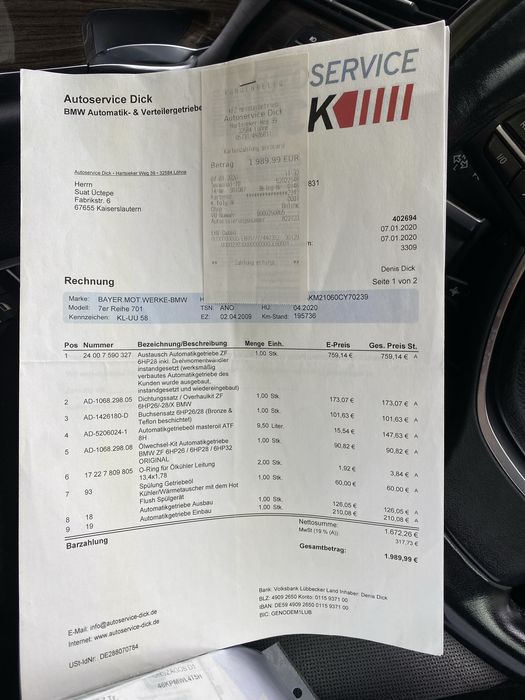 Bmw seria 730 model long euro 5