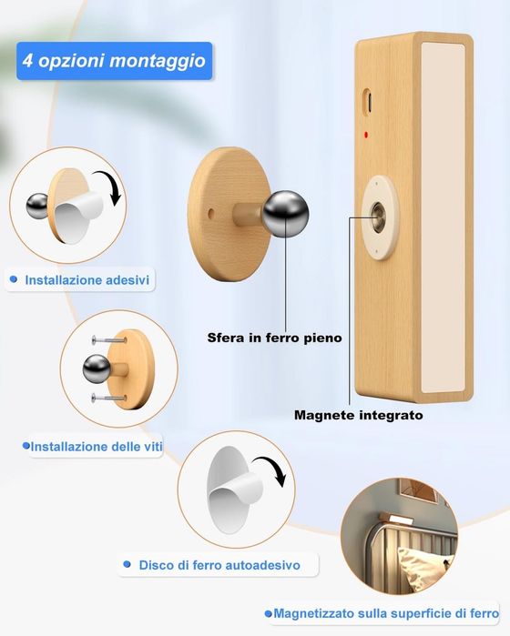 Set 2 Aplice de perete cu baterie, wireless, lampă rotativă 360°