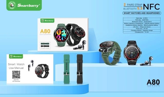 Smartbarry A70, A80, Naushnikli Smart Watch, Умные часы с наушниками