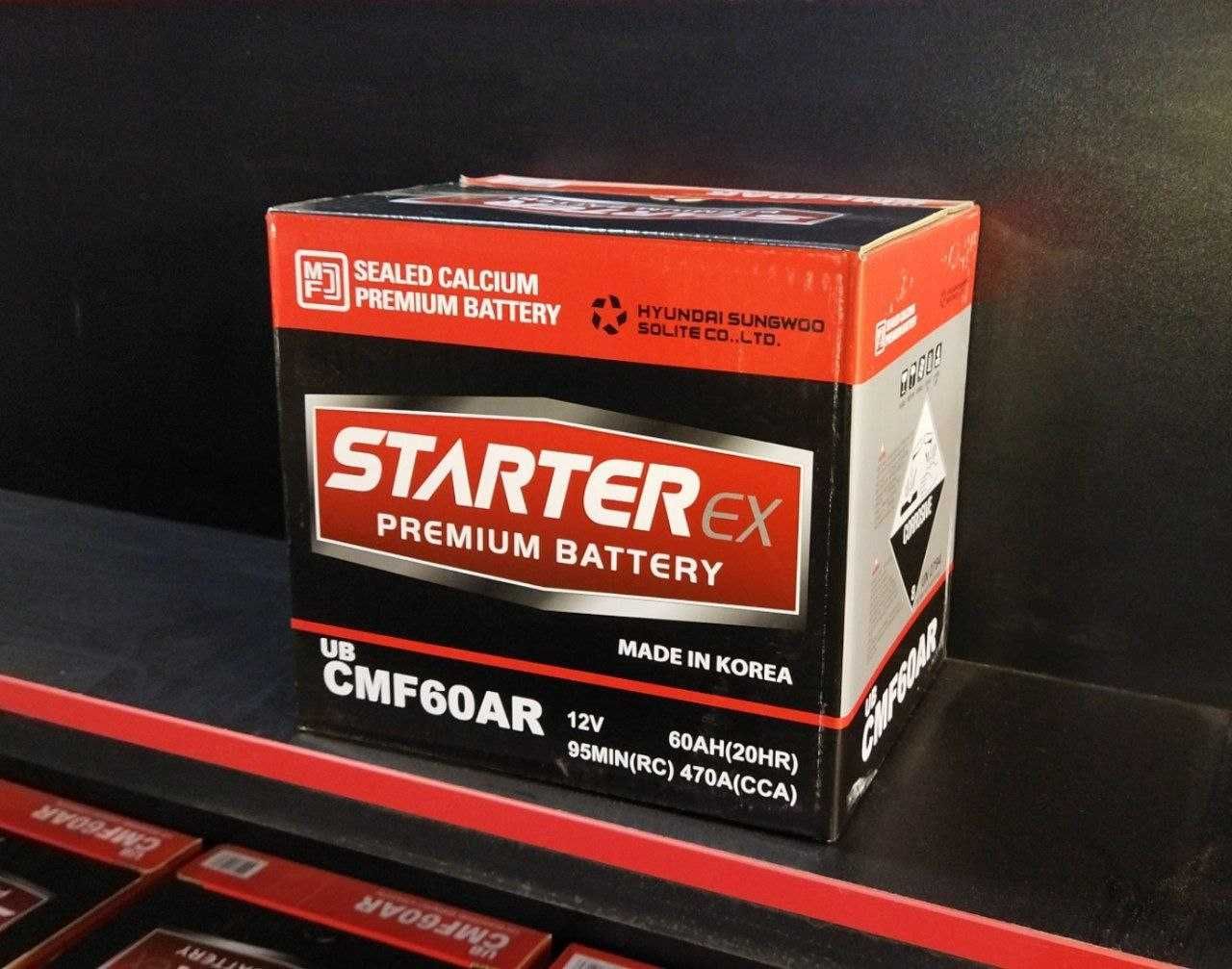 Аккумуляторная батарея Starterex  60Ah Ю.Корея Гарантия 1 год