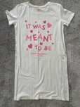 Pijama/rochie/tricou lung, alb cu imprimeu, NOU, S/36, Sinsay