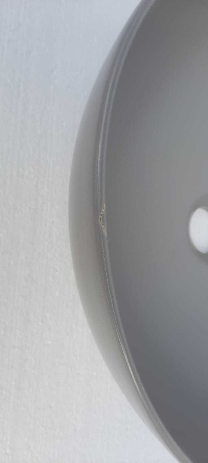 Lavoar Michael NOU, 38x13.6 cm, Gri semi-mat, montaj pe blat, ceramica
