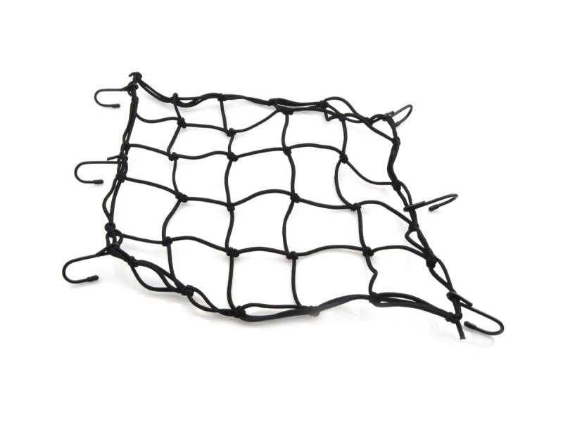 Plasa moto pentru casca si bagaje, culoarea Negru, 6 carlige, 42x40 cm