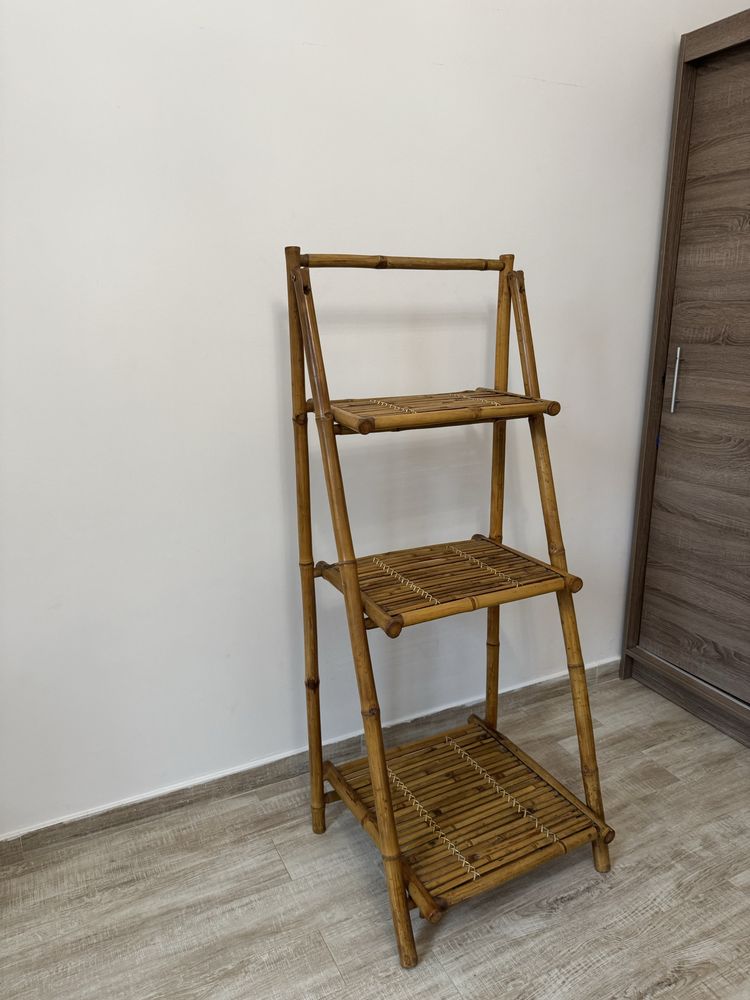 Etajeră din bambus, 3 rafturi