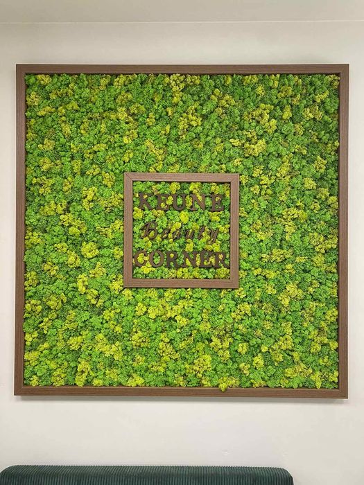 Рекламни пана от скандинавски мъх със светещи лога