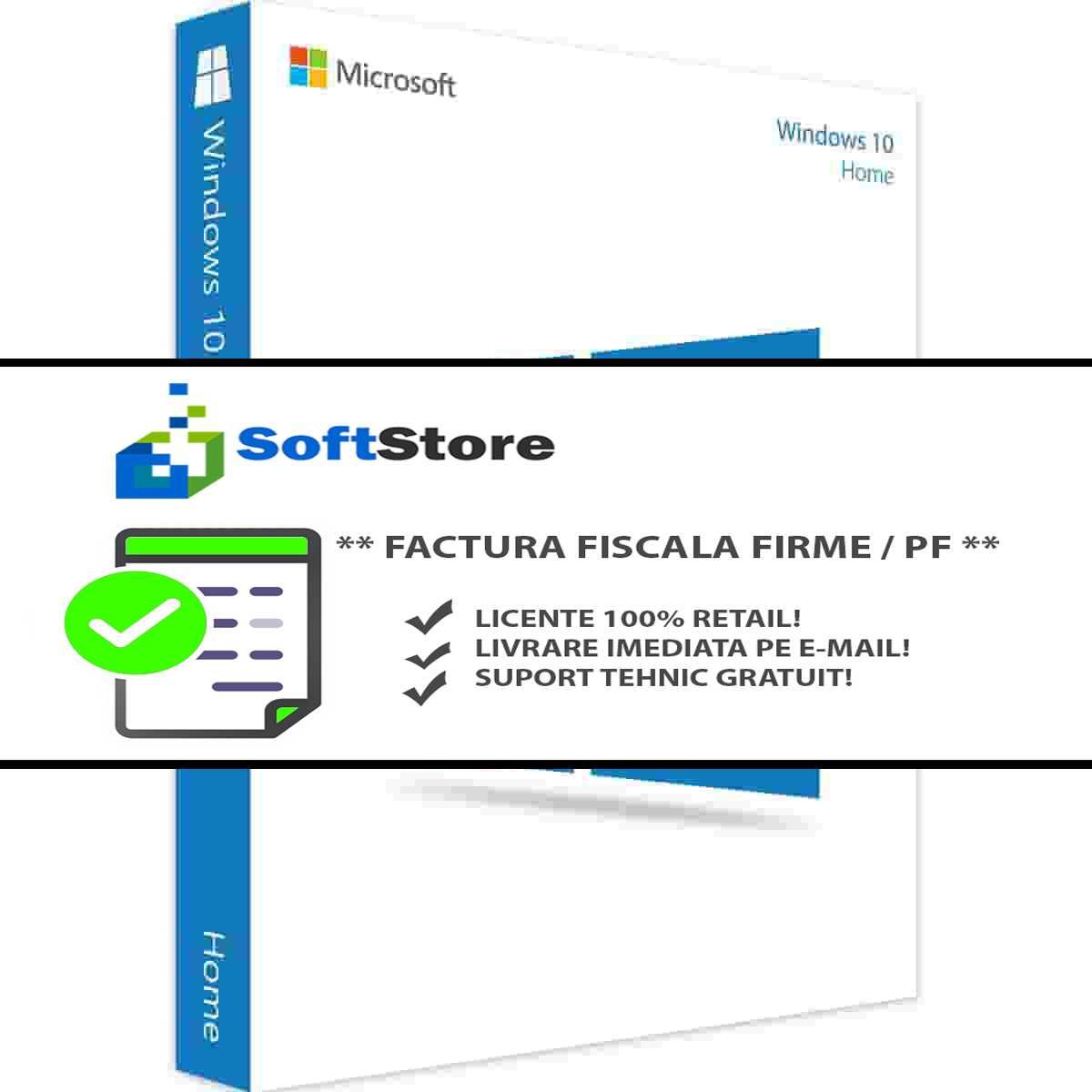 Factura fiscala, legal! Licente 100% Retail: Windows 10 Home / PRO