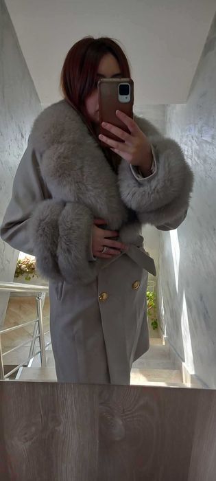 Палто кашмир и лисица