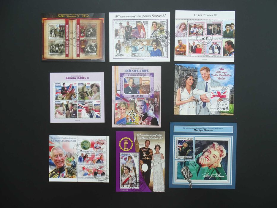 50 colite stampilate , timbre tematice Personaliatati (Lot 3093)