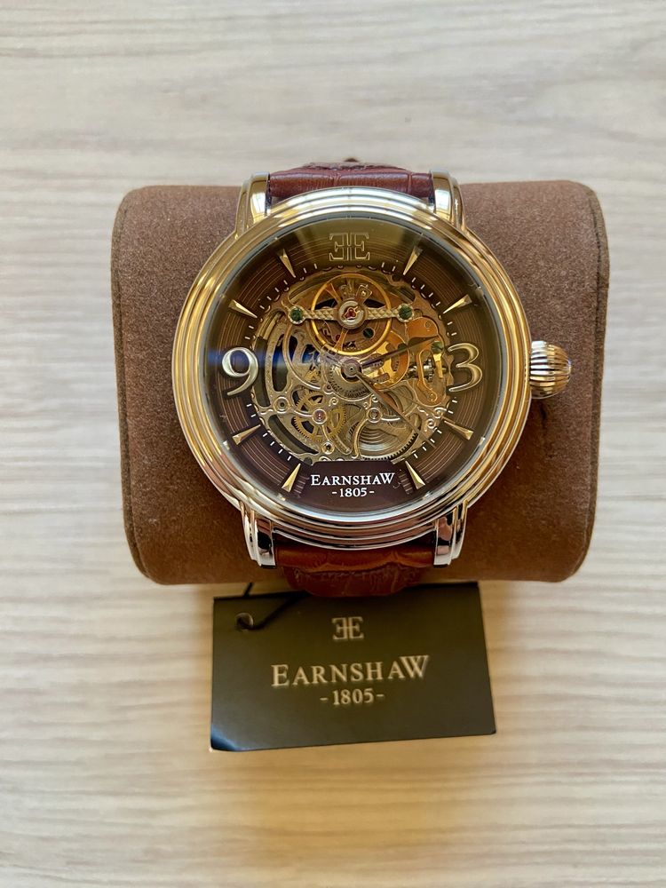 НОВ Thomas Earnshaw Longcase Automatic Gold Мъжки Часовник
