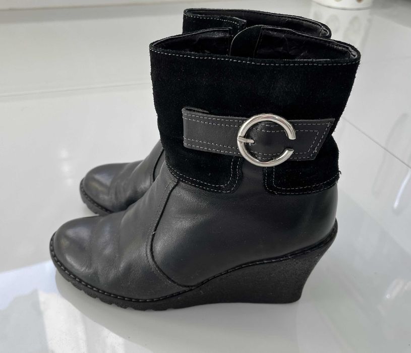 Ghete/cizme piele naturala, talpa ortopedica, dama, negre, marime 37