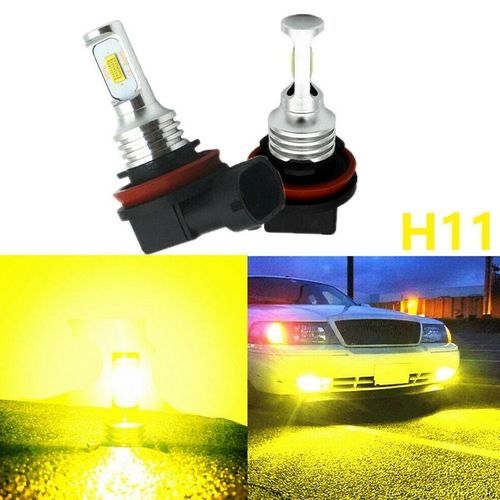 2бр H11 LED 6000KЖЪЛТИ! Крушки за мъгла