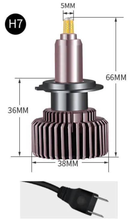 крушки фар interlook диодни h7 led s6 csp 360° 80w 2000lm
