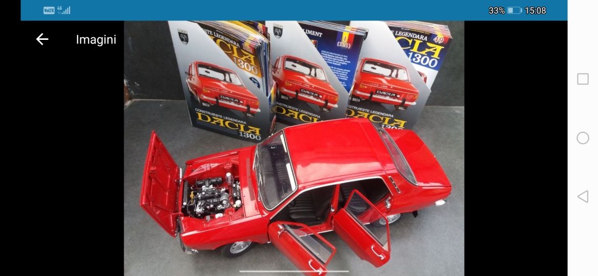 Macheta 1:8 dacia 1300 si aro 10 in constructie nr 110