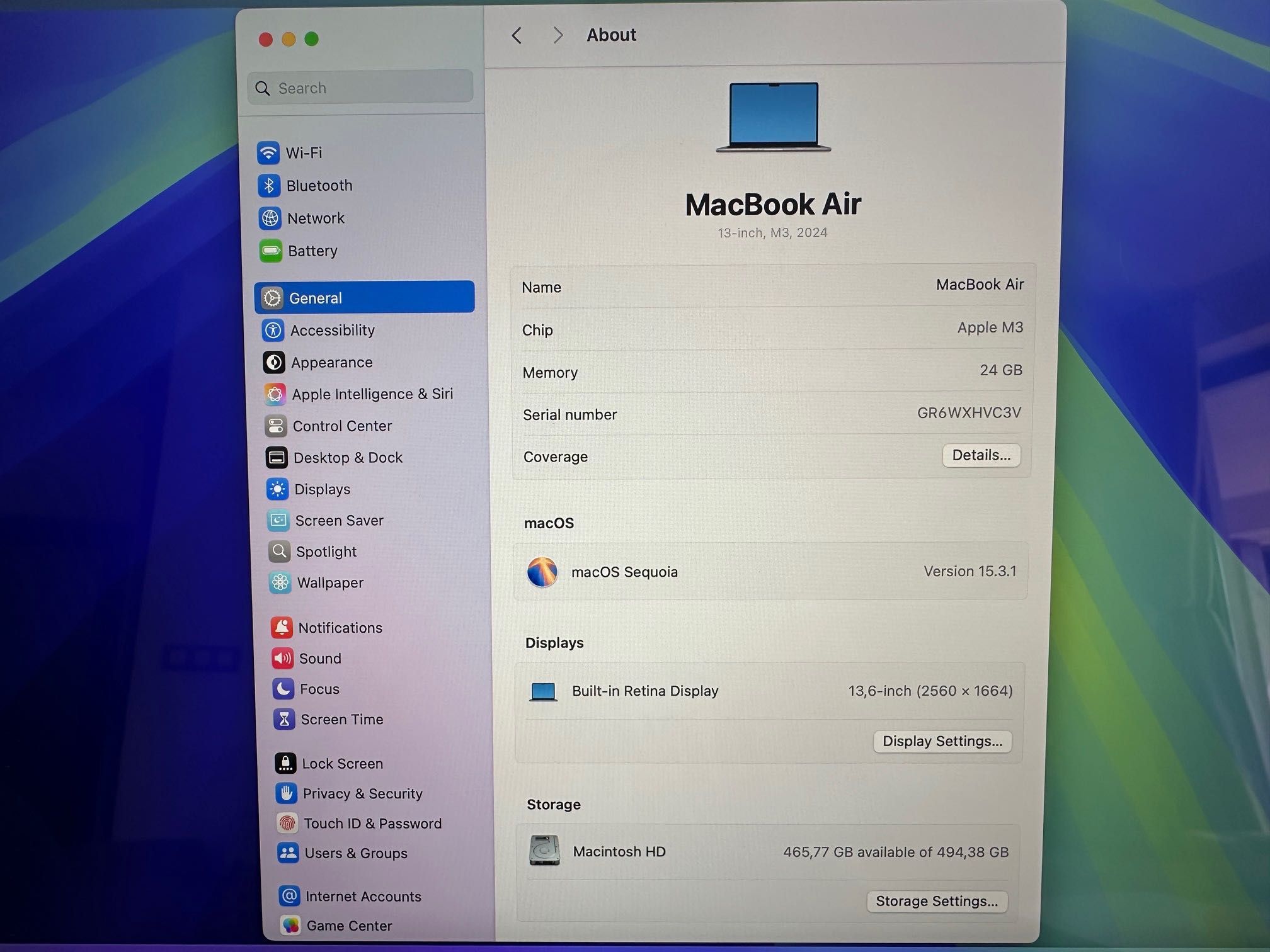 MacBook Air 13" M3 Chip 8-CPU, 10-GPU, 24RAM, 512 SSD В ГАРАНЦИЯ