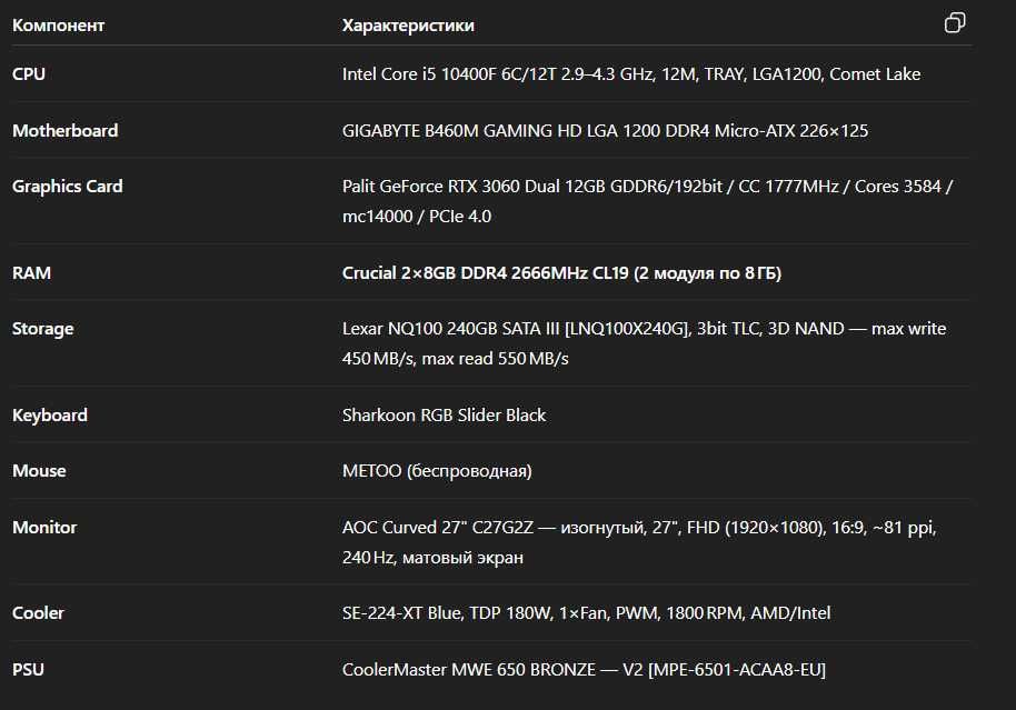 Продаю Настольный ПК с Экраном