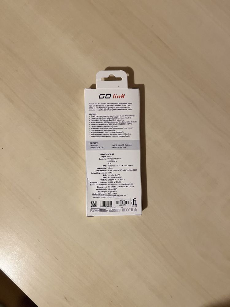 iFI GO LinK Hi-res USB DAC + headphone amp! Чисто Ново, Не Отваряно!