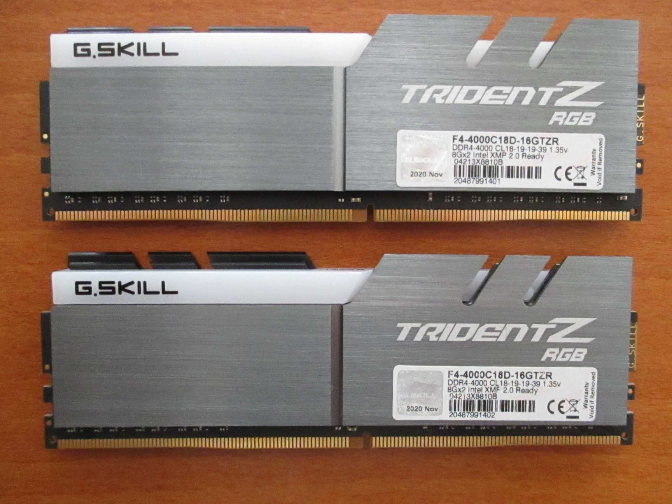Памет G.SKILL TridentZ RGB 16 GB (2x8GB) DDR4 4000MT/s