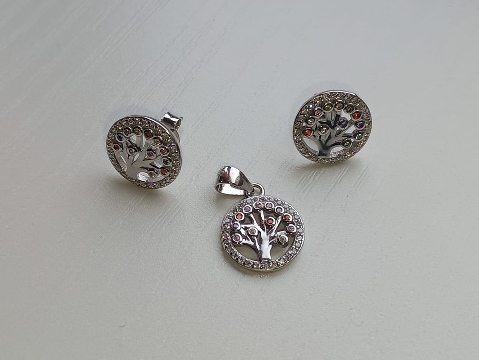 Set argint cercei si pandantiv