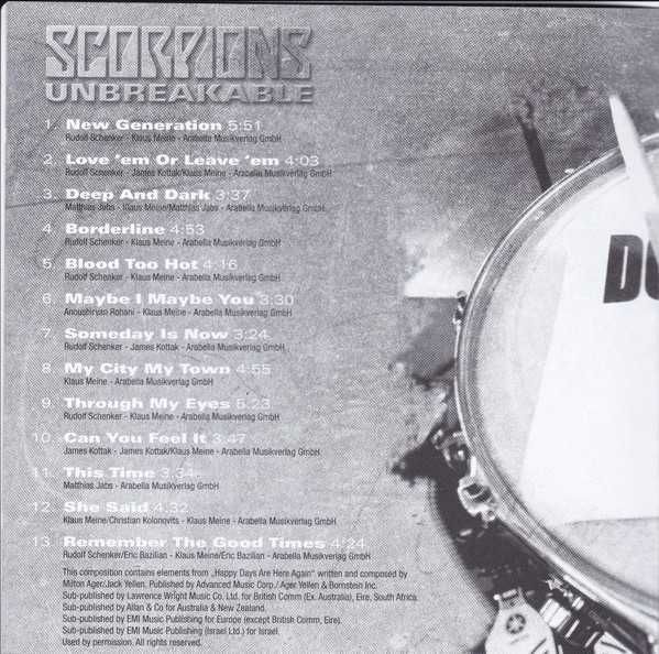 CD Scorpions - Unbreakable 2004