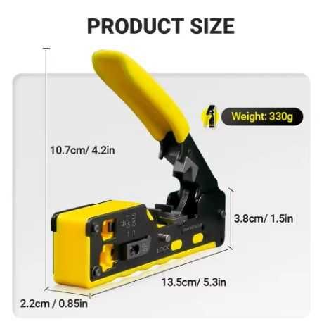 Cleste profesional de sertizat mufe RJ45 pass-through + 50 mufe pass