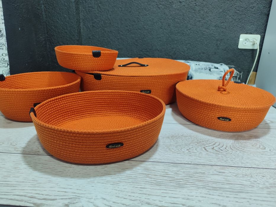 Продам набор корзин из хлопкого шнура