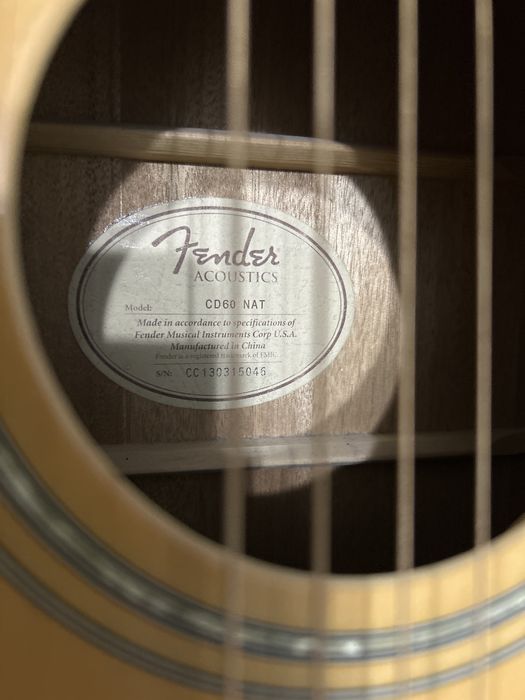 Гитара акуустическая fender cd 60 NAT
