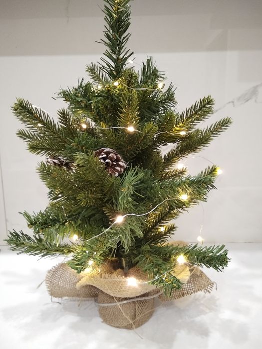 Елка с подсветкой искусственная маленькая мини миниатюрапластмассовая