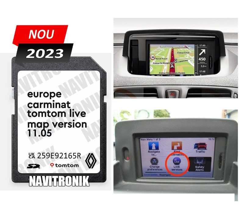 Card navigatie 2023 Renault Tomtom Megane Laguna Scenic Koleos
