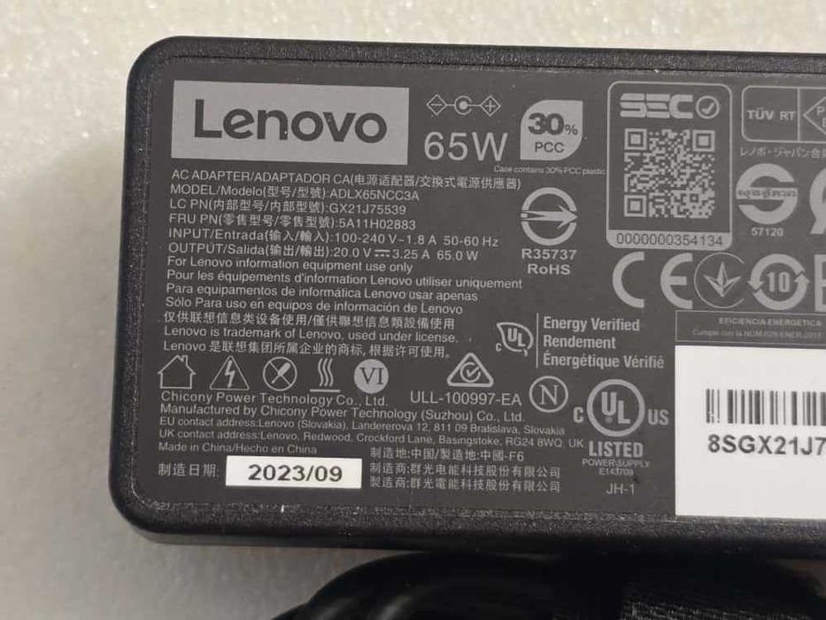 Incarcator laptop Original Lenovo 20V 3.25A 65Wmufa: 4.8mm*1.7mm