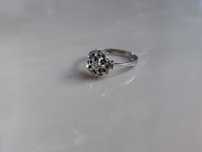 Inel de logodna din aur alb de 18 k cu diamant natural