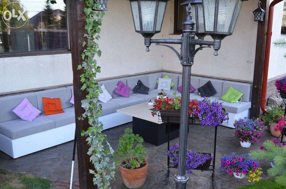 Canapea pt terasa Ionica - piele si stofa impermeabila