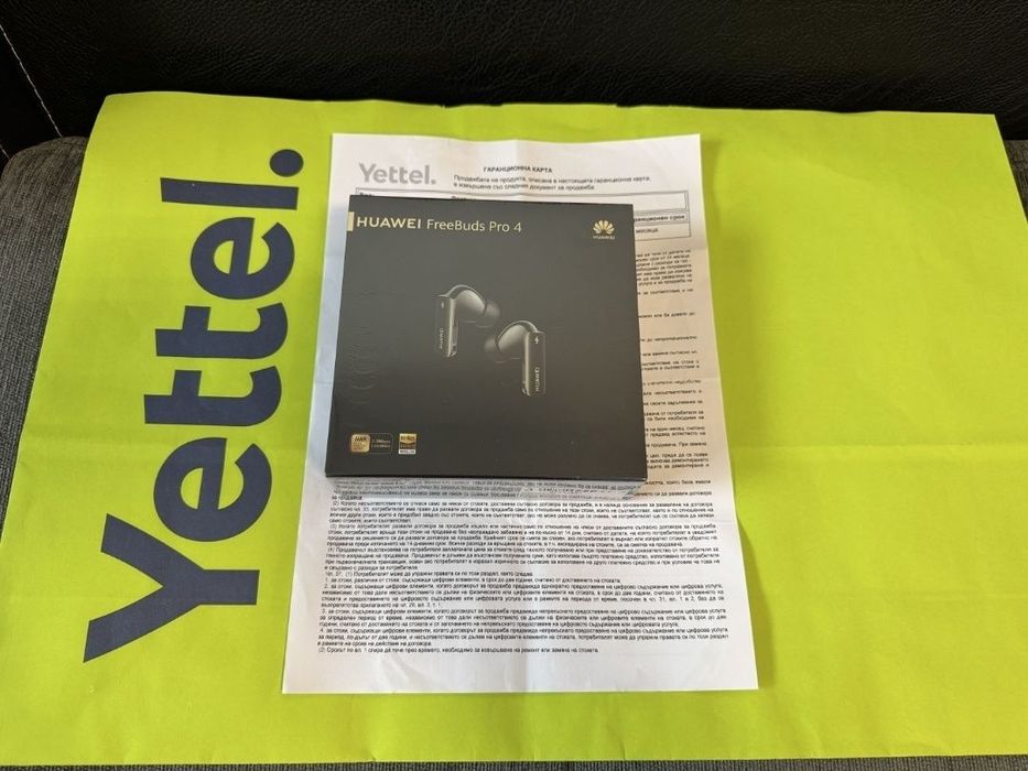 ЗАПЕЧАТАНИ Huawei FreeBuds Pro 4 Yettel Гаранция 2027 Black / Черен