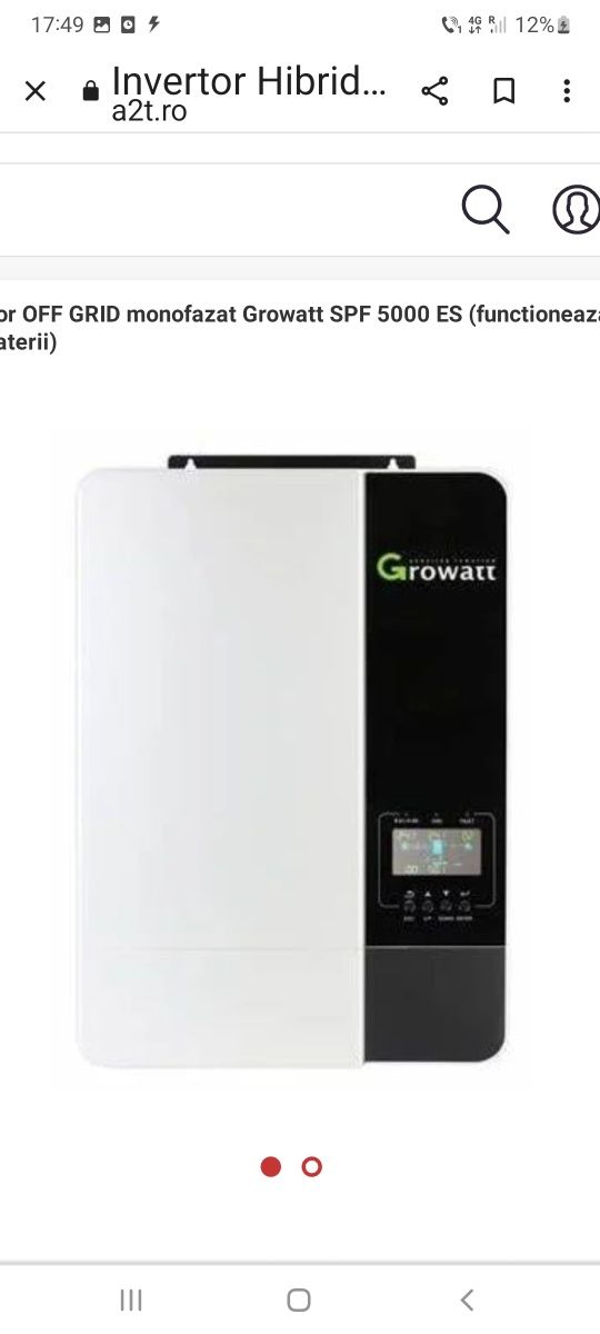 Baterii AGM De Tractiune de 230ah .Inverter growat de 5kw hibrid spf5o