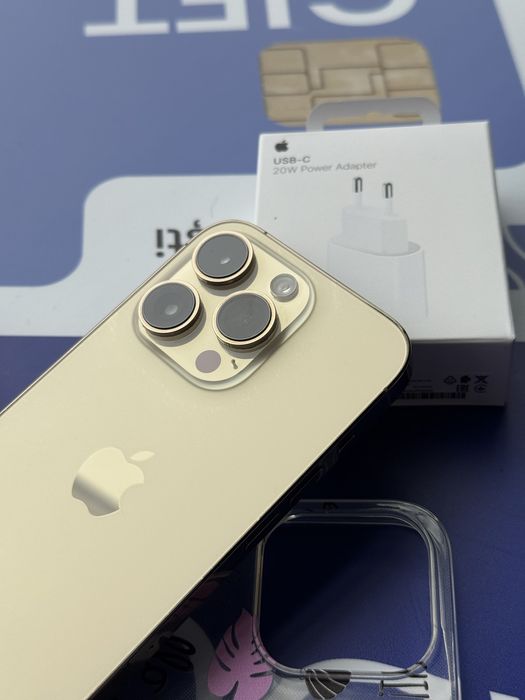 iPhone 14 PRO Gold•128GB•Neverlocked•5G-FARA SCHIMBURI
