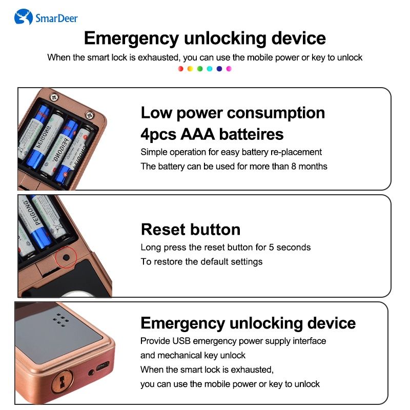 Умный замок автономный биометрический Tuya WiFi, Smart lock WiFi Tuya