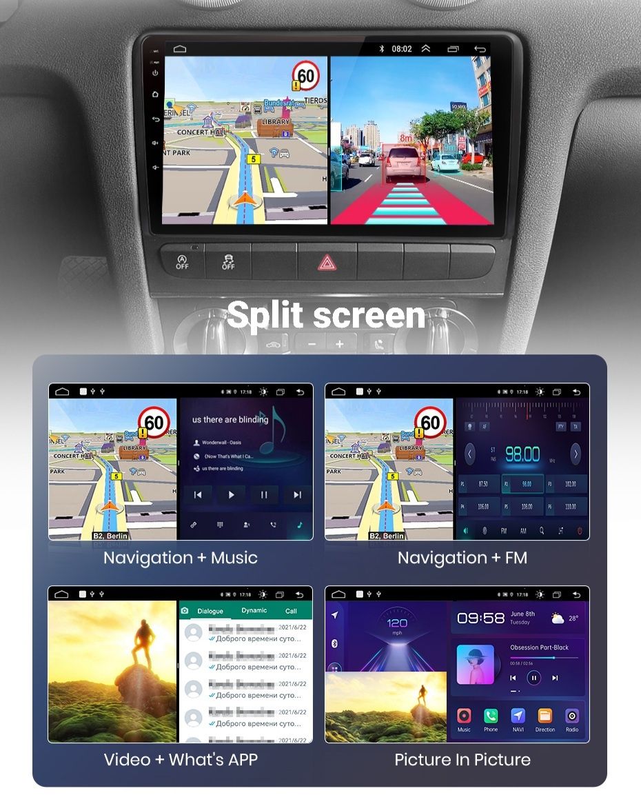 Navigație Android dedicata pentru VW Passat (2012-2015).